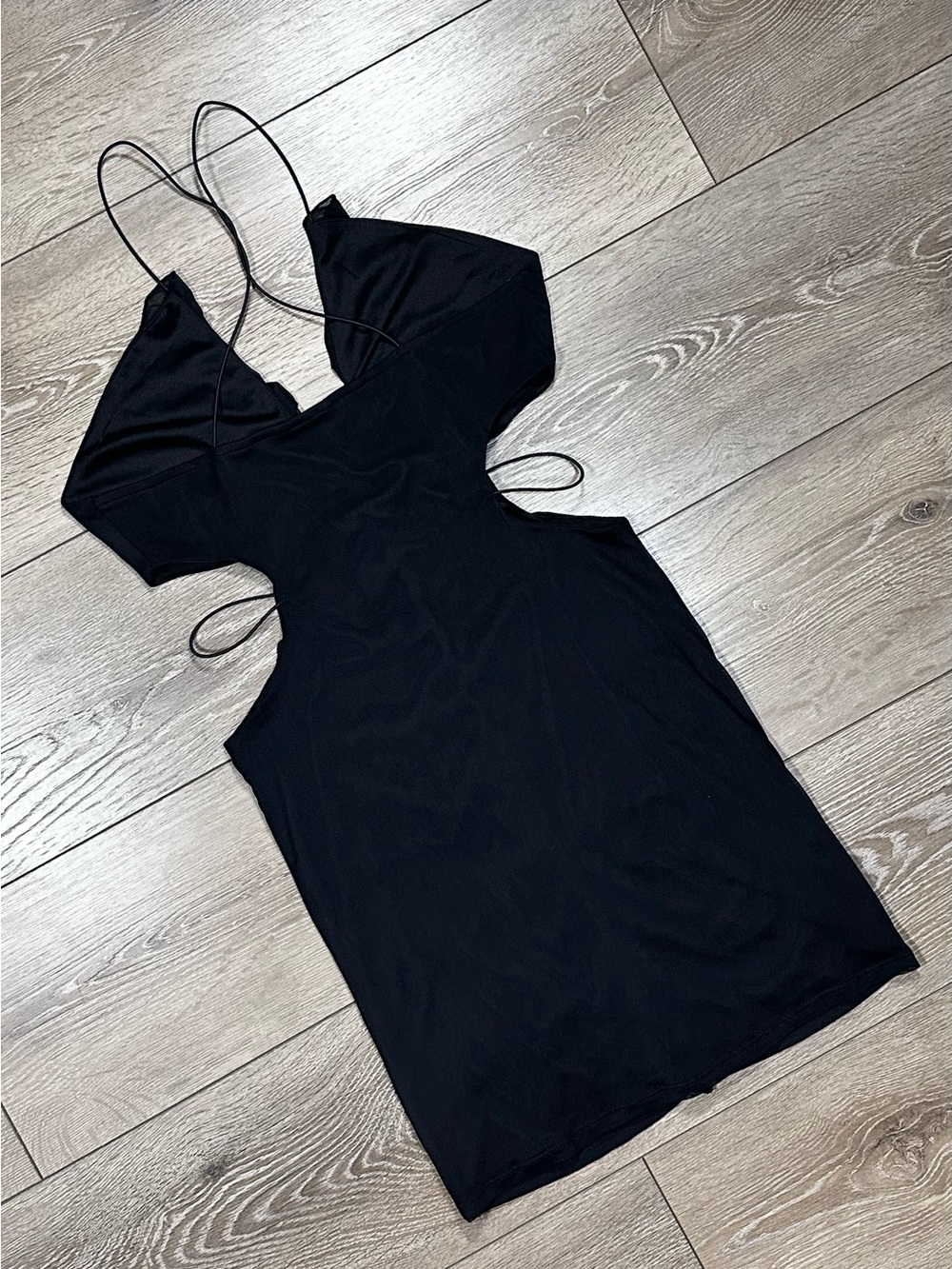 Windsor Nights Out Mesh Ruffle Cutout Bodycon Mini Dress LBD - Picture 13 of 15